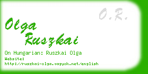 olga ruszkai business card